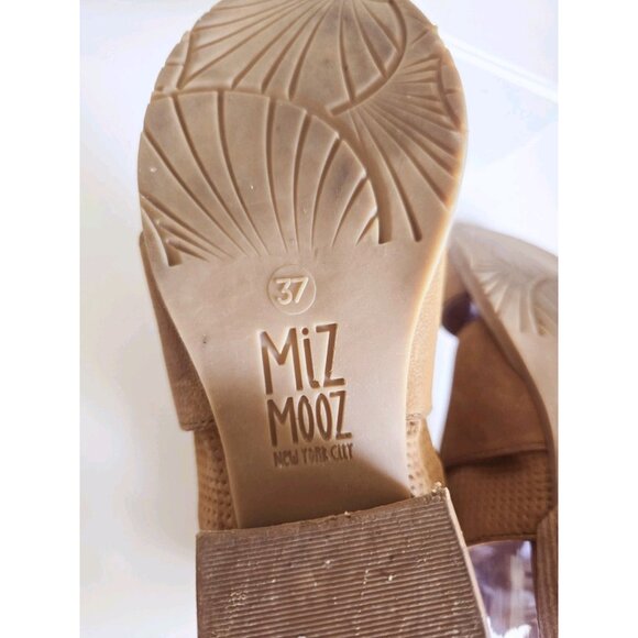 Miz Mooz Fiji Buckle Leather Strappy Criss Cross Open Peep Toe Sandals 37 6.5 7 - Picture 11 of 12